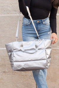 Metallic Puffer Tote - Happily Ever Atchison Shop Co.