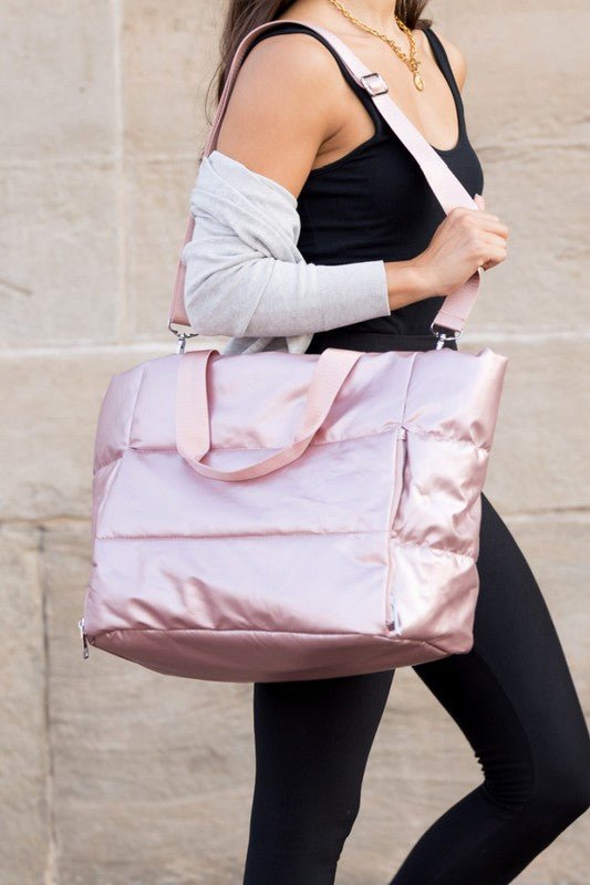 Metallic Puffer Tote - Happily Ever Atchison Shop Co.