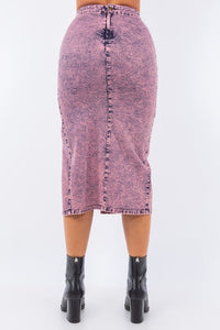 Midi Skirt In Denim Pink - Happily Ever Atchison Shop Co.