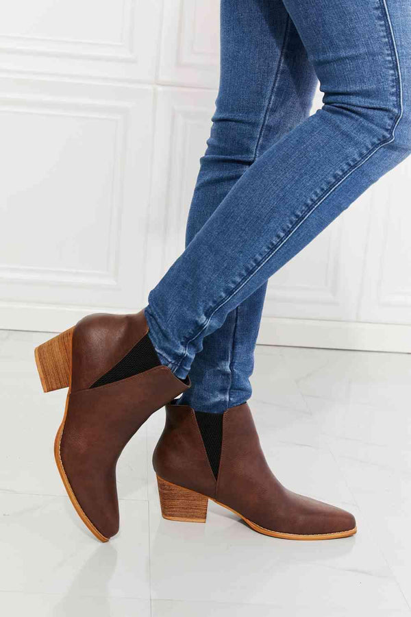 MMShoes Back At It Point Toe Bootie in Chocolate - Happily Ever Atchison Shop Co.