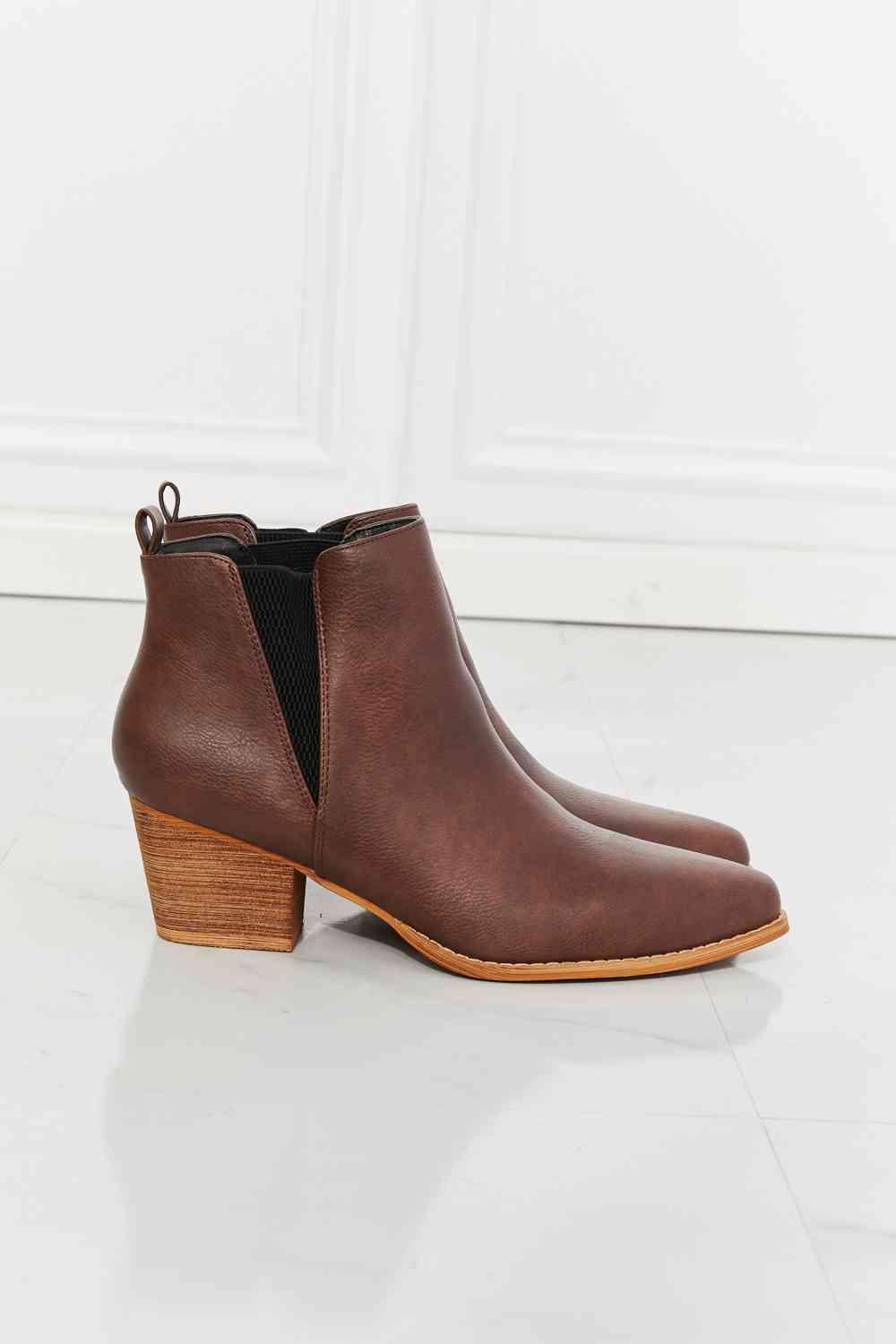 MMShoes Back At It Point Toe Bootie in Chocolate - Happily Ever Atchison Shop Co.