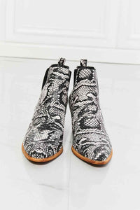 MMShoes Back At It Point Toe Bootie in Snakeskin - Happily Ever Atchison Shop Co.