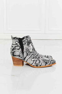 MMShoes Back At It Point Toe Bootie in Snakeskin - Happily Ever Atchison Shop Co.