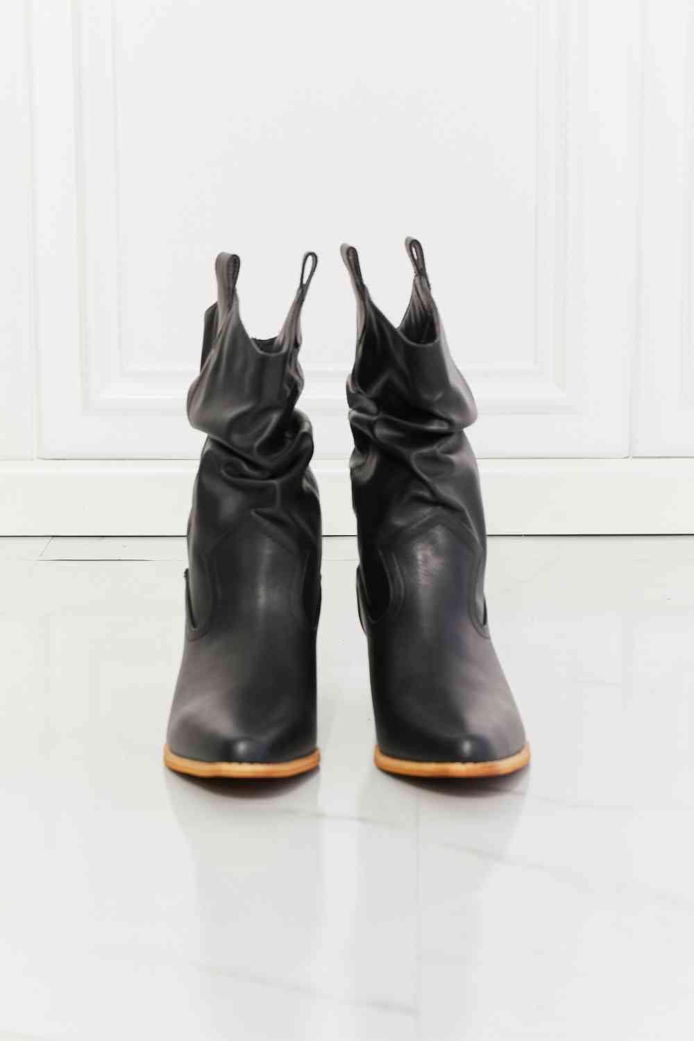 MMShoes Better in Texas Scrunch Cowboy Boots in Black - Happily Ever Atchison Shop Co.