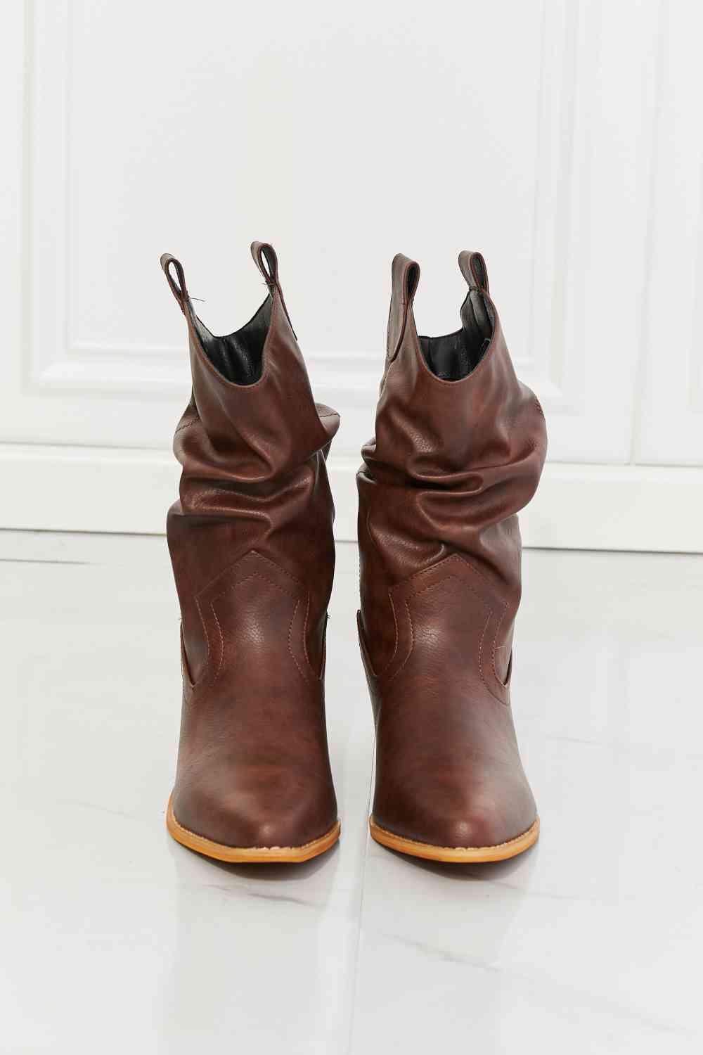 MMShoes Better in Texas Scrunch Cowboy Boots in Brown - Happily Ever Atchison Shop Co.