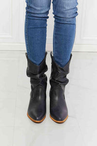 MMShoes Better in Texas Scrunch Cowboy Boots in Navy - Happily Ever Atchison Shop Co.