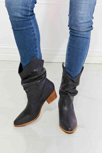 MMShoes Better in Texas Scrunch Cowboy Boots in Navy - Happily Ever Atchison Shop Co.