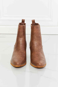 MMShoes Love the Journey Stacked Heel Chelsea Boot in Chestnut - Happily Ever Atchison Shop Co.