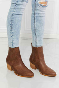 MMShoes Love the Journey Stacked Heel Chelsea Boot in Chestnut - Happily Ever Atchison Shop Co.