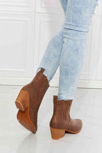 MMShoes Love the Journey Stacked Heel Chelsea Boot in Chestnut - Happily Ever Atchison Shop Co.