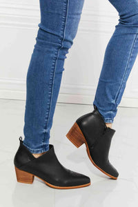 MMShoes Trust Yourself Embroidered Crossover Cowboy Bootie in Black - Happily Ever Atchison Shop Co.