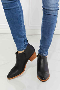 MMShoes Trust Yourself Embroidered Crossover Cowboy Bootie in Black - Happily Ever Atchison Shop Co.