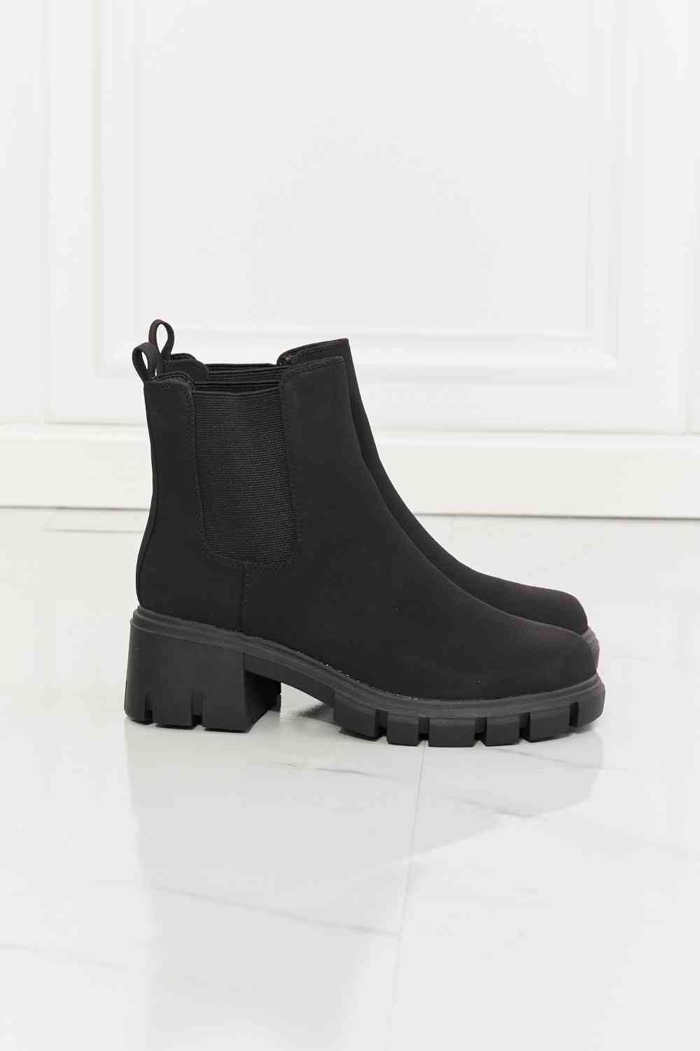 MMShoes Work For It Matte Lug Sole Chelsea Boots in Black - Happily Ever Atchison Shop Co.