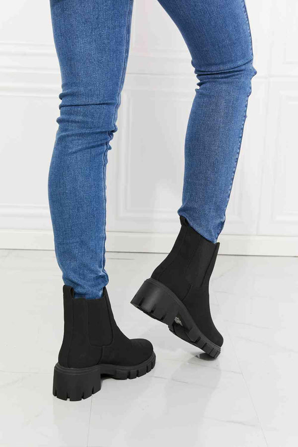 MMShoes Work For It Matte Lug Sole Chelsea Boots in Black - Happily Ever Atchison Shop Co.