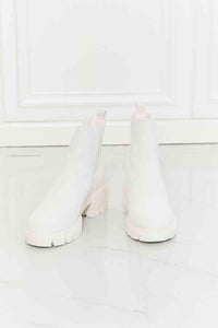 MMShoes Work For It Matte Lug Sole Chelsea Boots in White - Happily Ever Atchison Shop Co.