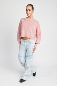 MOCK NECK OVERSIZED SWEATER - Happily Ever Atchison Shop Co.