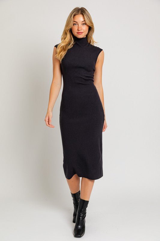 Mock Neck Sweater Midi Dress - Happily Ever Atchison Shop Co.
