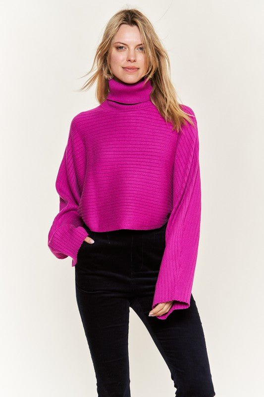 Mock Neck Wide Sleeve Top - Happily Ever Atchison Shop Co.