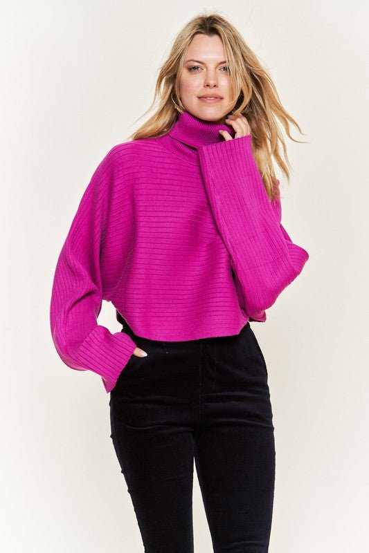 Mock Neck Wide Sleeve Top - Happily Ever Atchison Shop Co.
