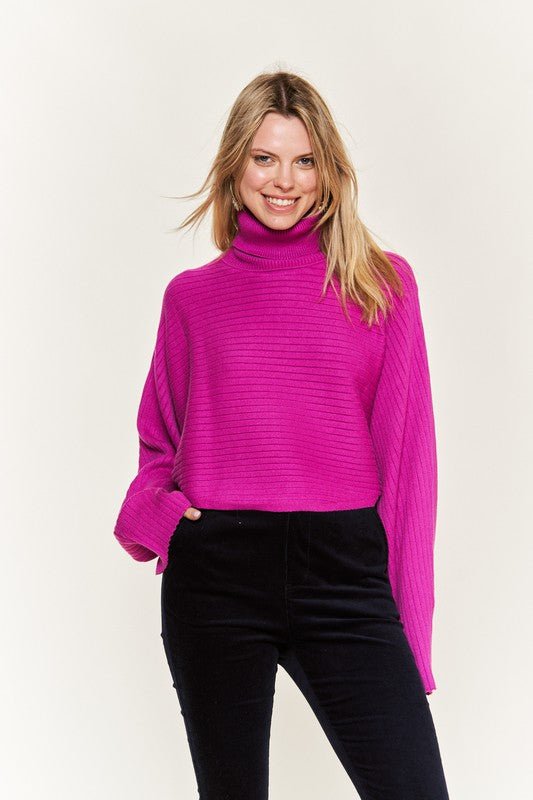 Mock Neck Wide Sleeve Top - Happily Ever Atchison Shop Co.