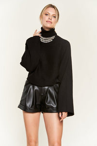 Mock Neck Wide Sleeve Top - Happily Ever Atchison Shop Co.