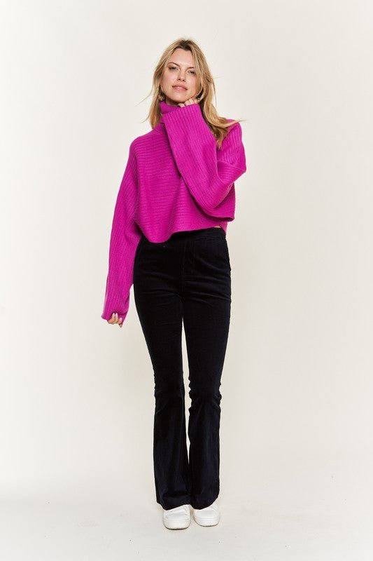 Mock Neck Wide Sleeve Top - Happily Ever Atchison Shop Co.