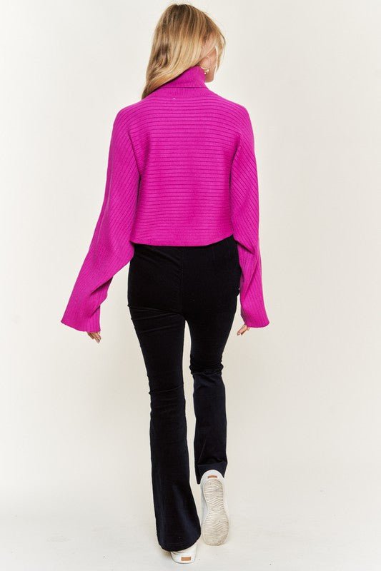 Mock Neck Wide Sleeve Top - Happily Ever Atchison Shop Co.