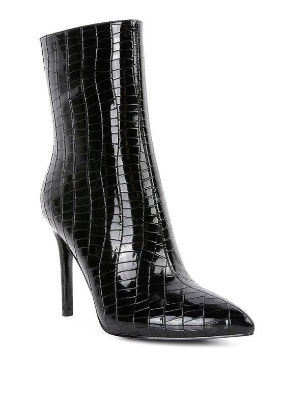 Momoa Patent Pu High Heeled Ankle Boot - Happily Ever Atchison Shop Co.