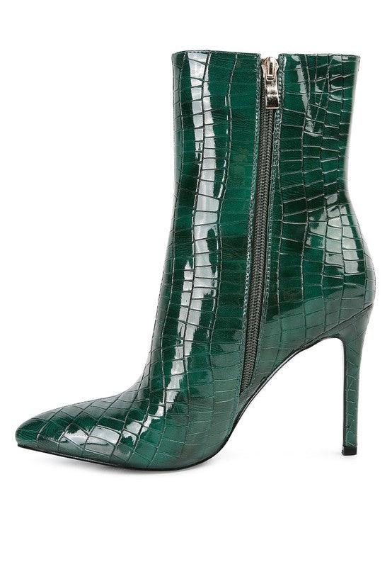 Momoa Patent Pu High Heeled Ankle Boot - Happily Ever Atchison Shop Co.