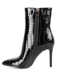 Momoa Patent Pu High Heeled Ankle Boot - Happily Ever Atchison Shop Co.