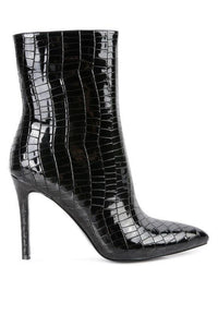 Momoa Patent Pu High Heeled Ankle Boot - Happily Ever Atchison Shop Co.