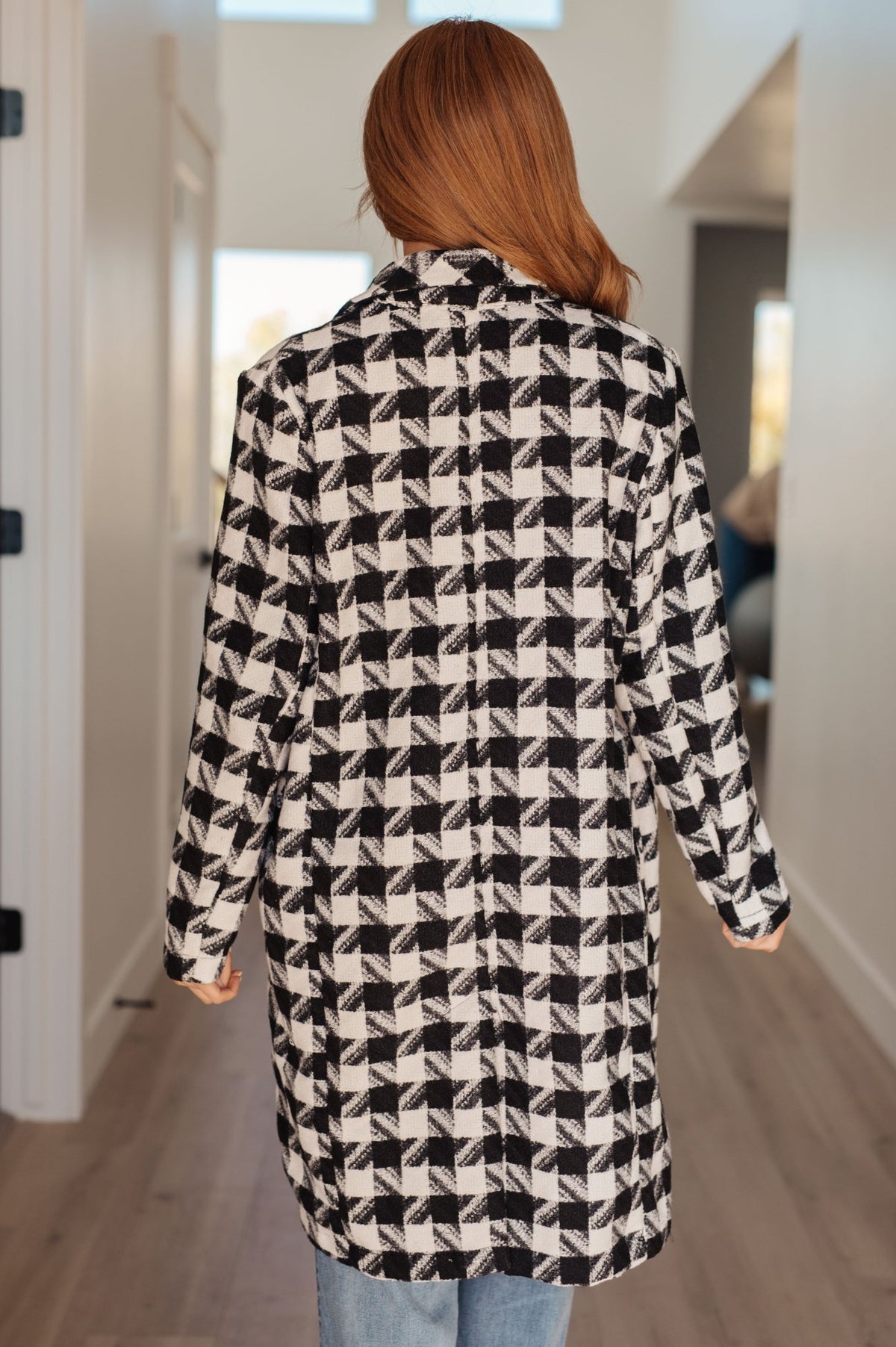 Monochromatic Moment Houndstooth Coat - Happily Ever Atchison Shop Co.
