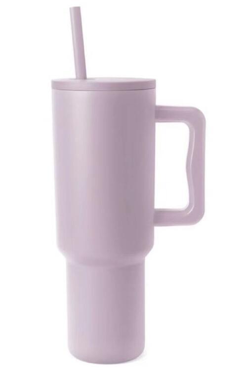 Monochromatic Stainless Steel Tumbler with Matching Straw - Happily Ever Atchison Shop Co.