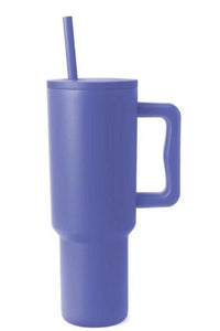 Monochromatic Stainless Steel Tumbler with Matching Straw - Happily Ever Atchison Shop Co.