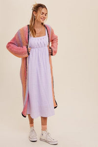 Multi Color Gradation Long Knit Open Cardigan - Happily Ever Atchison Shop Co.