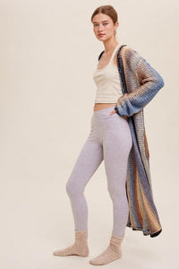 Multi Color Gradation Long Knit Open Cardigan - Happily Ever Atchison Shop Co.