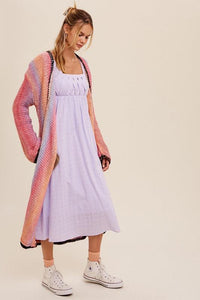 Multi Color Gradation Long Knit Open Cardigan - Happily Ever Atchison Shop Co.