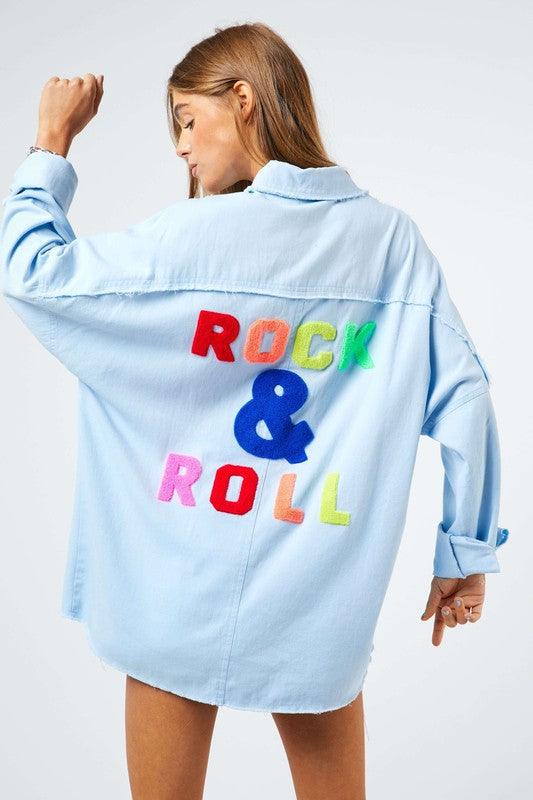 Multi Color Letters Fringed Hem Detail Shirt - Happily Ever Atchison Shop Co.