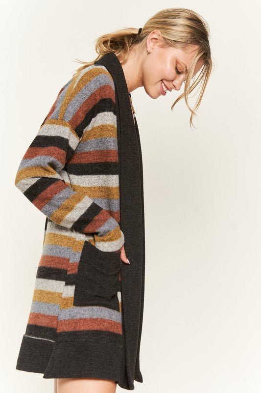 MULTI COLOR STRIPE CARDIGAN - Happily Ever Atchison Shop Co.