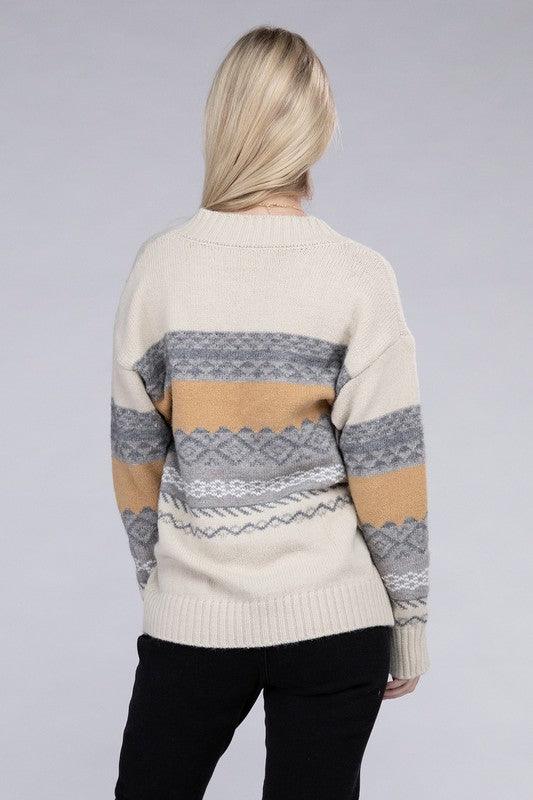 Multicolor Stripe V Neck Sweater - Happily Ever Atchison Shop Co.