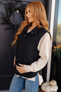 Neither Here Nor There Puffer Vest in Black - Happily Ever Atchison Shop Co.