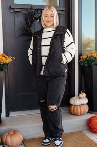 Neither Here Nor There Puffer Vest in Black - Happily Ever Atchison Shop Co.