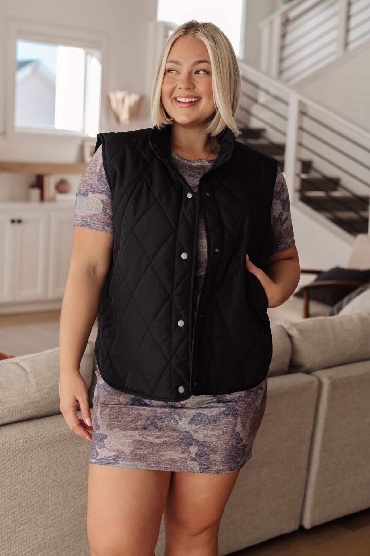 Neither Here Nor There Puffer Vest in Black - Happily Ever Atchison Shop Co.