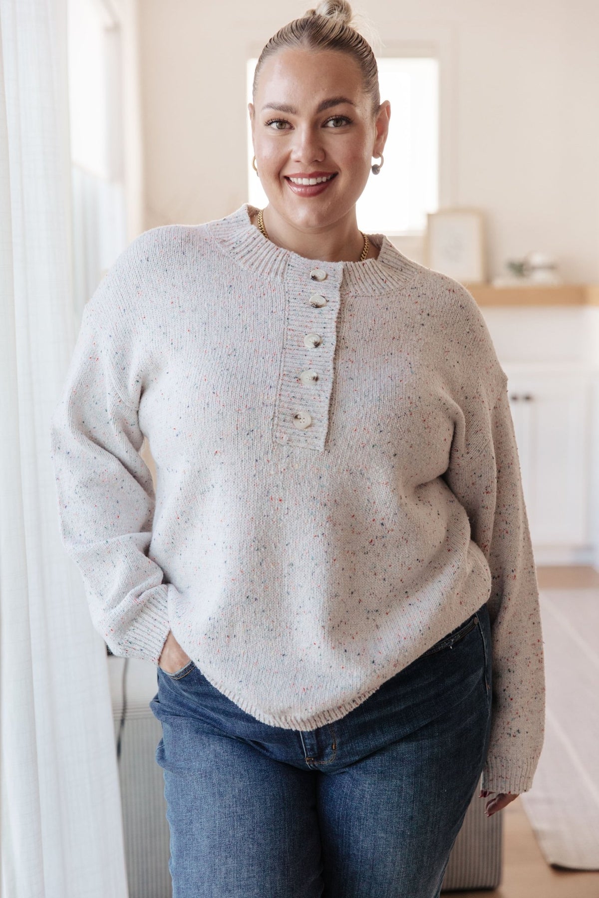 Never Give Up Henley Sweater - Happily Ever Atchison Shop Co.