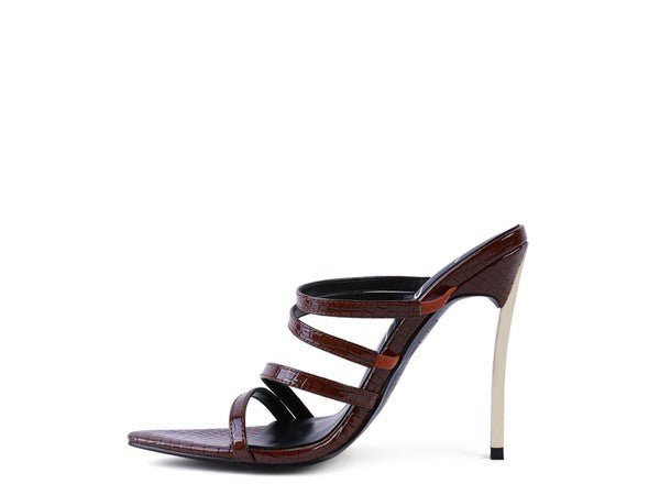 NEW AFFAIR Croc Metal High Heeled Sandals - Happily Ever Atchison Shop Co.