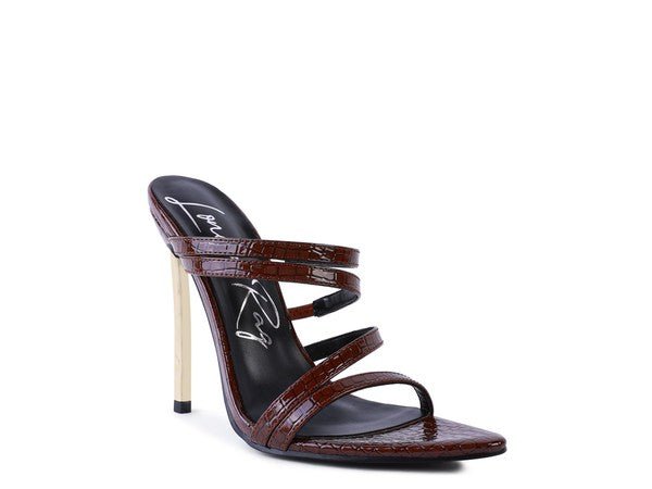 NEW AFFAIR Croc Metal High Heeled Sandals - Happily Ever Atchison Shop Co.