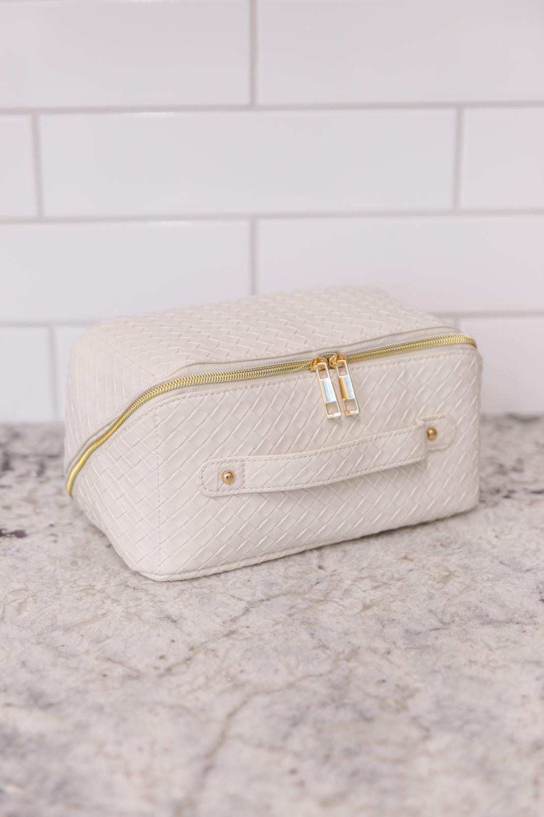 New Dawn Large Capacity Cosmetic Bag in White - Happily Ever Atchison Shop Co.
