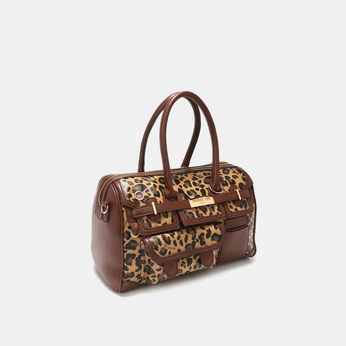 Nicole Lee USA Leopard Boston Bag - Happily Ever Atchison Shop Co.