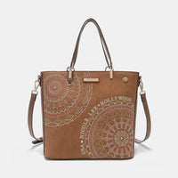 Nicole Lee USA Metallic Stitching Embroidery Inlaid Rhinestone Tote Bag - Happily Ever Atchison Shop Co.