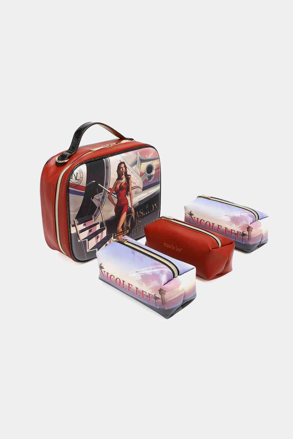 Nicole Lee USA Printed Handbag with Three Pouches - Happily Ever Atchison Shop Co.